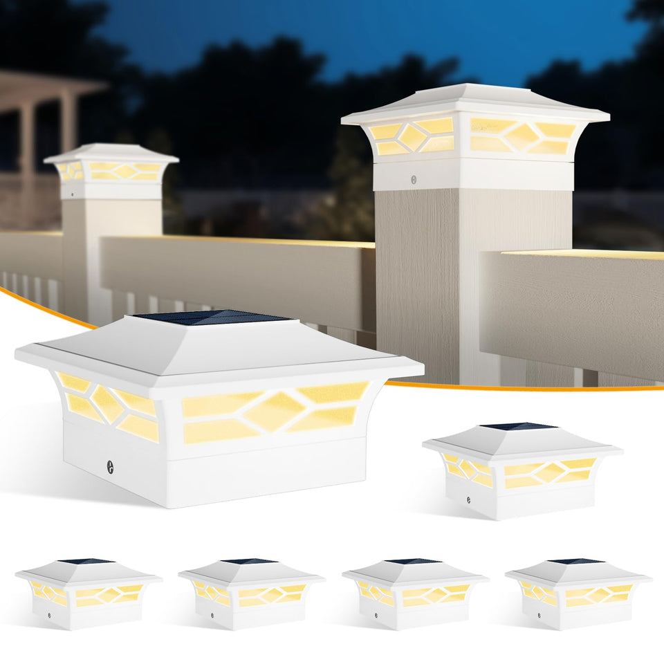 JOFIOS solar post cap light pack ready for easy assembly on fence posts.