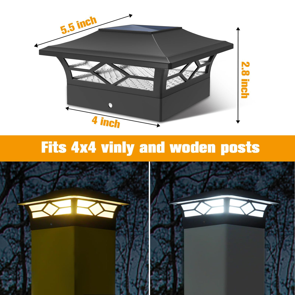 JOFIOS 12-pack solar post cap lights for complete fence or deck lighting.