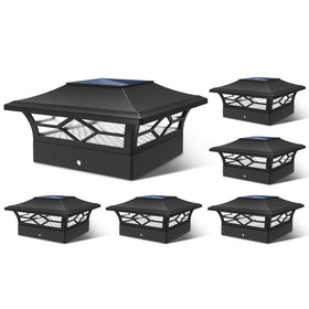 JOFIOS solar post cap lights illuminate a wooden deck for safer nighttime entertaining.