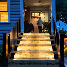 JOFIOS solar step light packaging includes mounting hardware for quick setup.