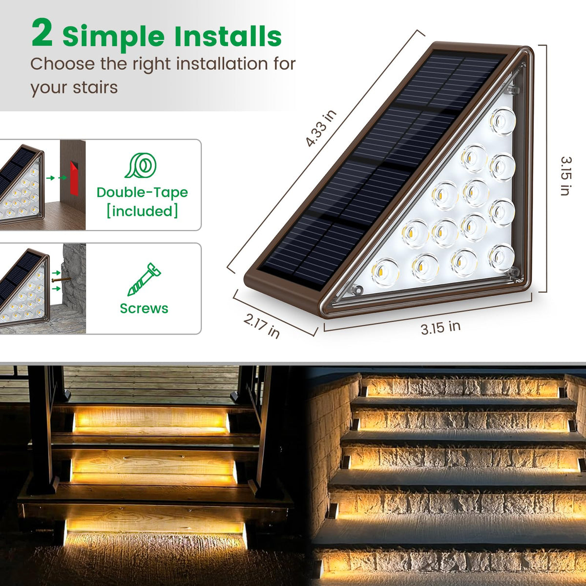 JOFIOS solar step light charging in daylight delivers up to 10 hours of light.