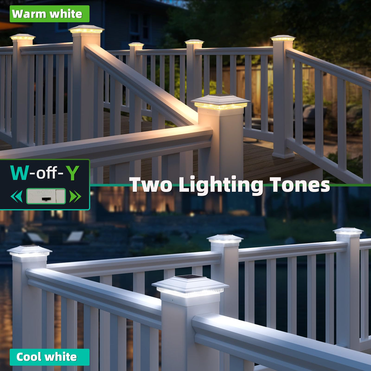 JOFIOS weatherproof deck post light with waterproof design.