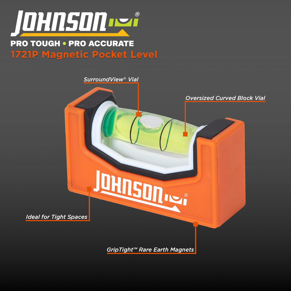 Johnson 1721P with Glo-View increases vial readability in dim areas.