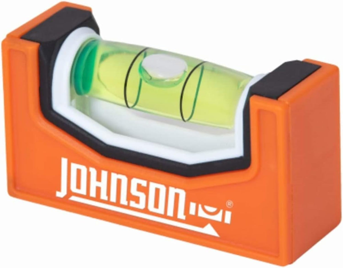 Johnson 1721P magnetic pocket level with GripTight magnets for hands-free use.