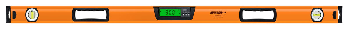 Johnson 1760-4800 digital box level in use on a 48-inch jobsite measurement