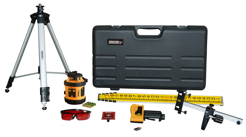 Johnson 40-6517 self-leveling rotary laser used for fast site layout