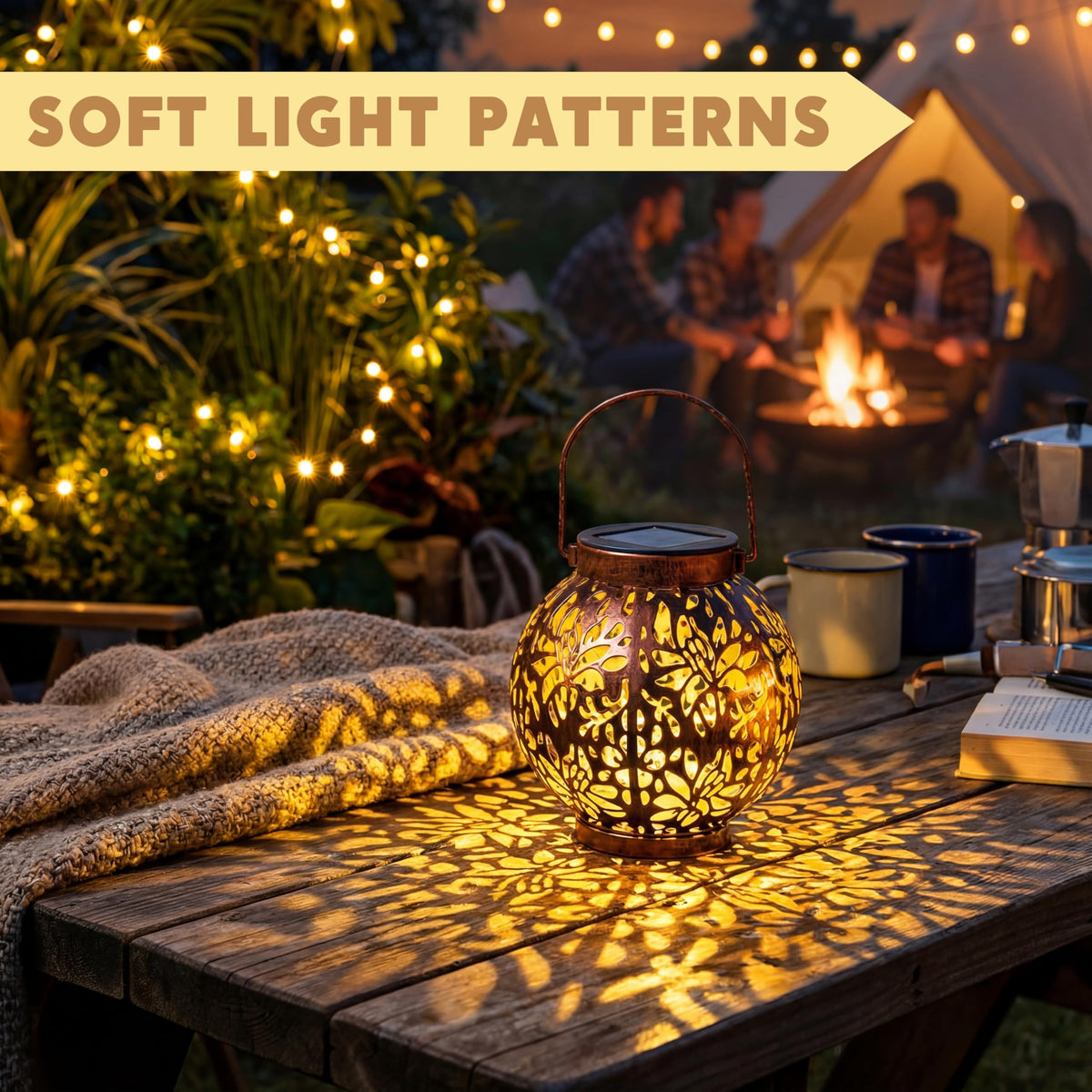 Joiedomi solar panel LED lights charge outdoors and save energy