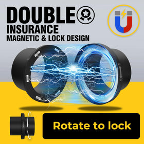 Joinerjetly 4-inch dust coupler demonstrating tight hose seal