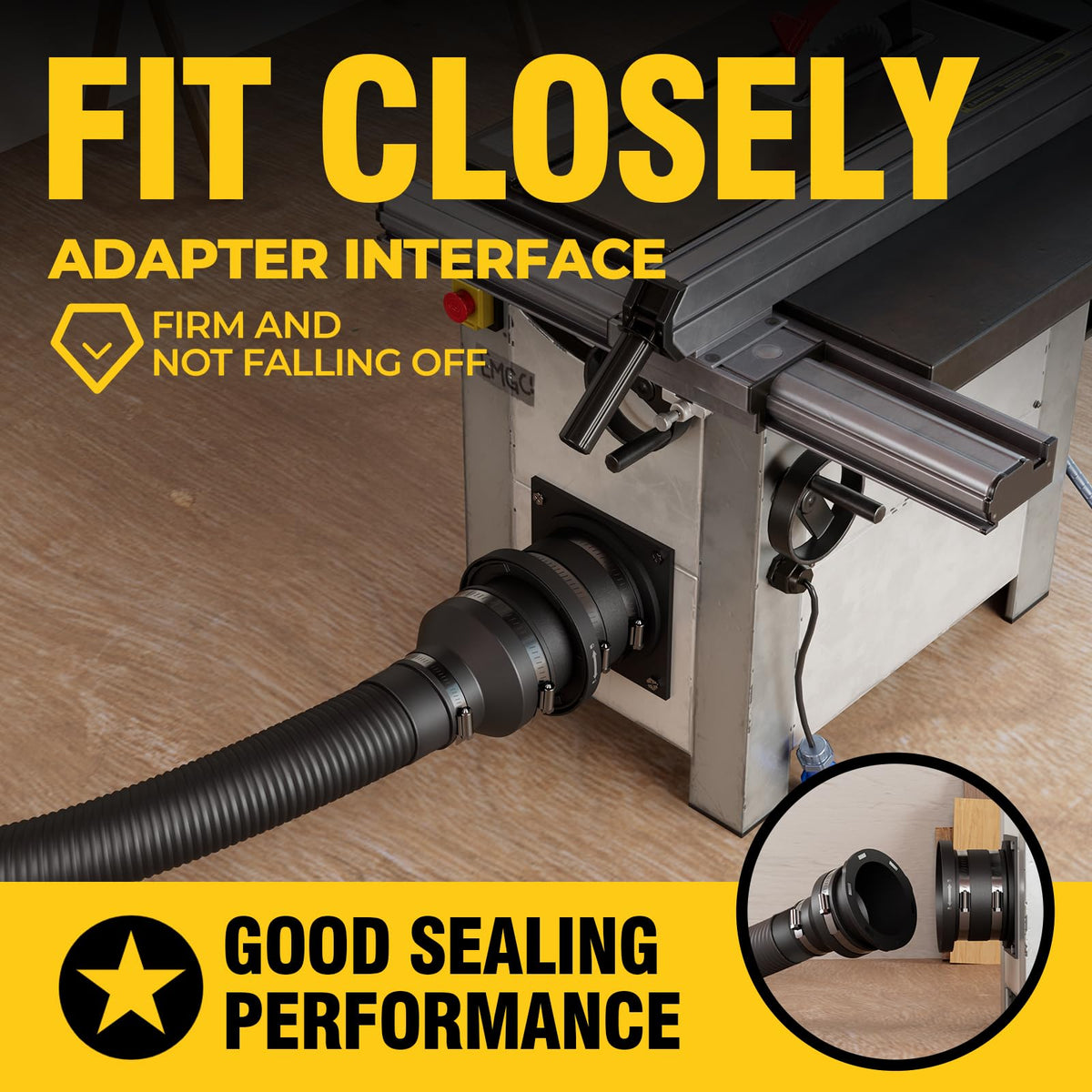 Joinerjetly dust hose seal improving fit and reducing leaks
