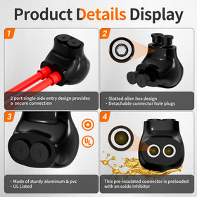 Joinfworld 2Port insulated multi tap connector aluminum-to-copper compatibility demo improves reliability