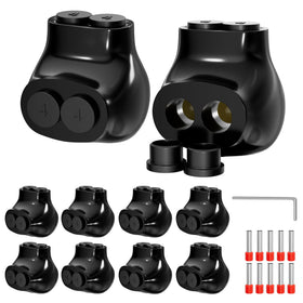 Joinfworld 2Port insulated multi tap connector closeup highlighting rugged aluminum body for durable connections
