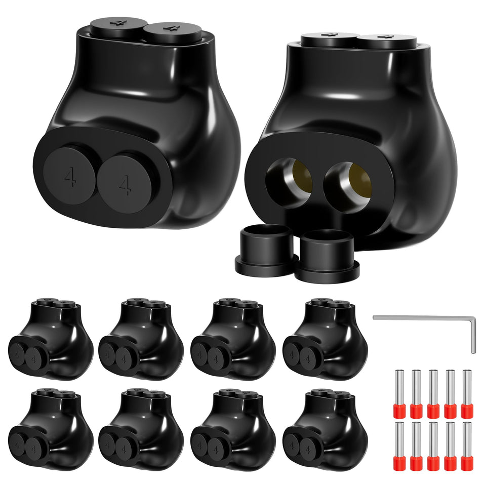 Joinfworld 2Port insulated multi tap connector closeup highlighting rugged aluminum body for durable connections