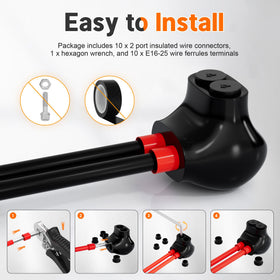 Joinfworld 2Port insulated multi tap connector with hex wrench and ferrules kit