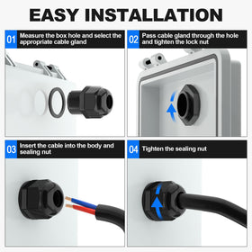 Joinfworld cable gland 1in 18-25mm accommodates large cables.