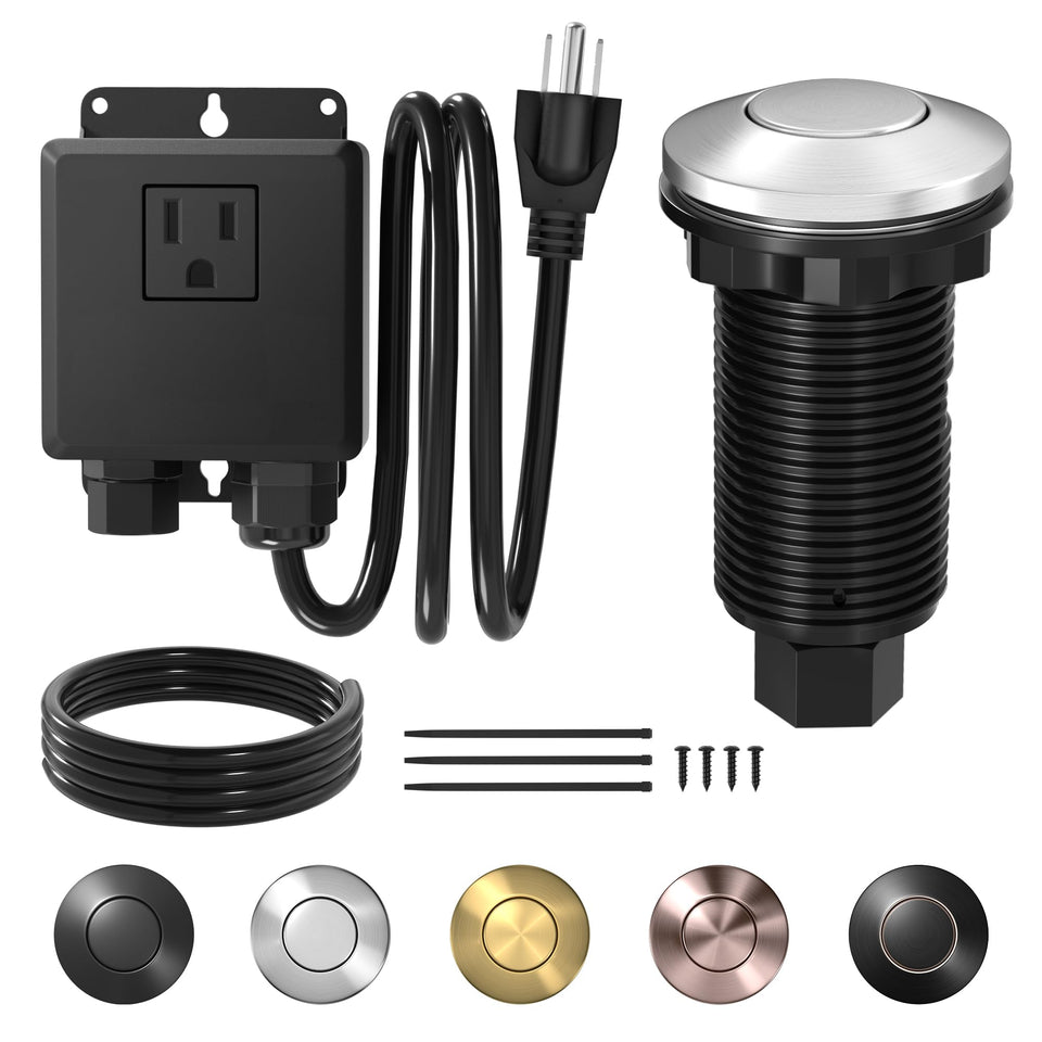 Joinfworld garbage disposal air switch long button in brushed nickel enhances kitchen control