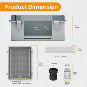 Joinfworld lockable outdoor box open lid for easy device installation.