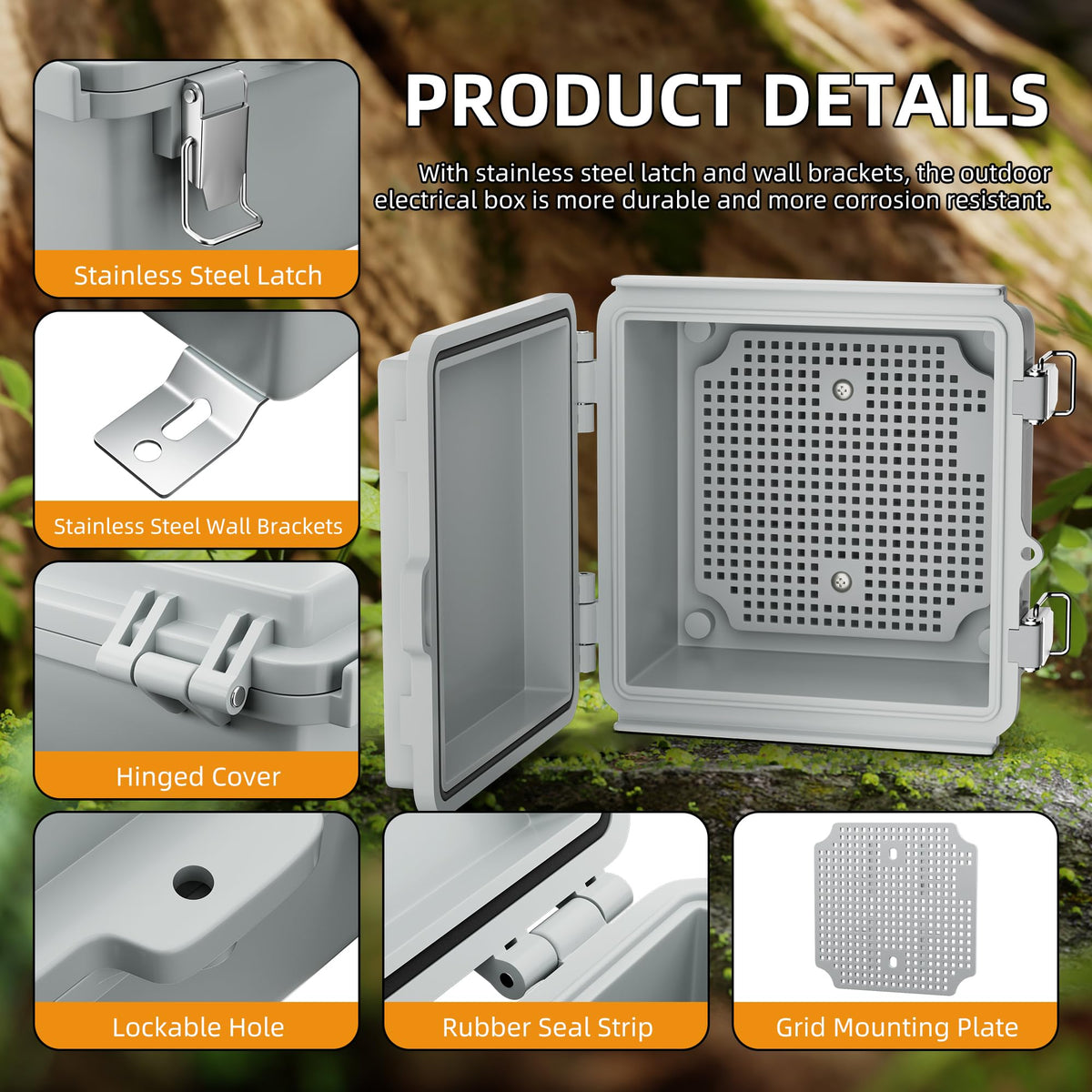 Joinfworld IP67 box with DIN rail demonstrates easy mounting for switches and relays