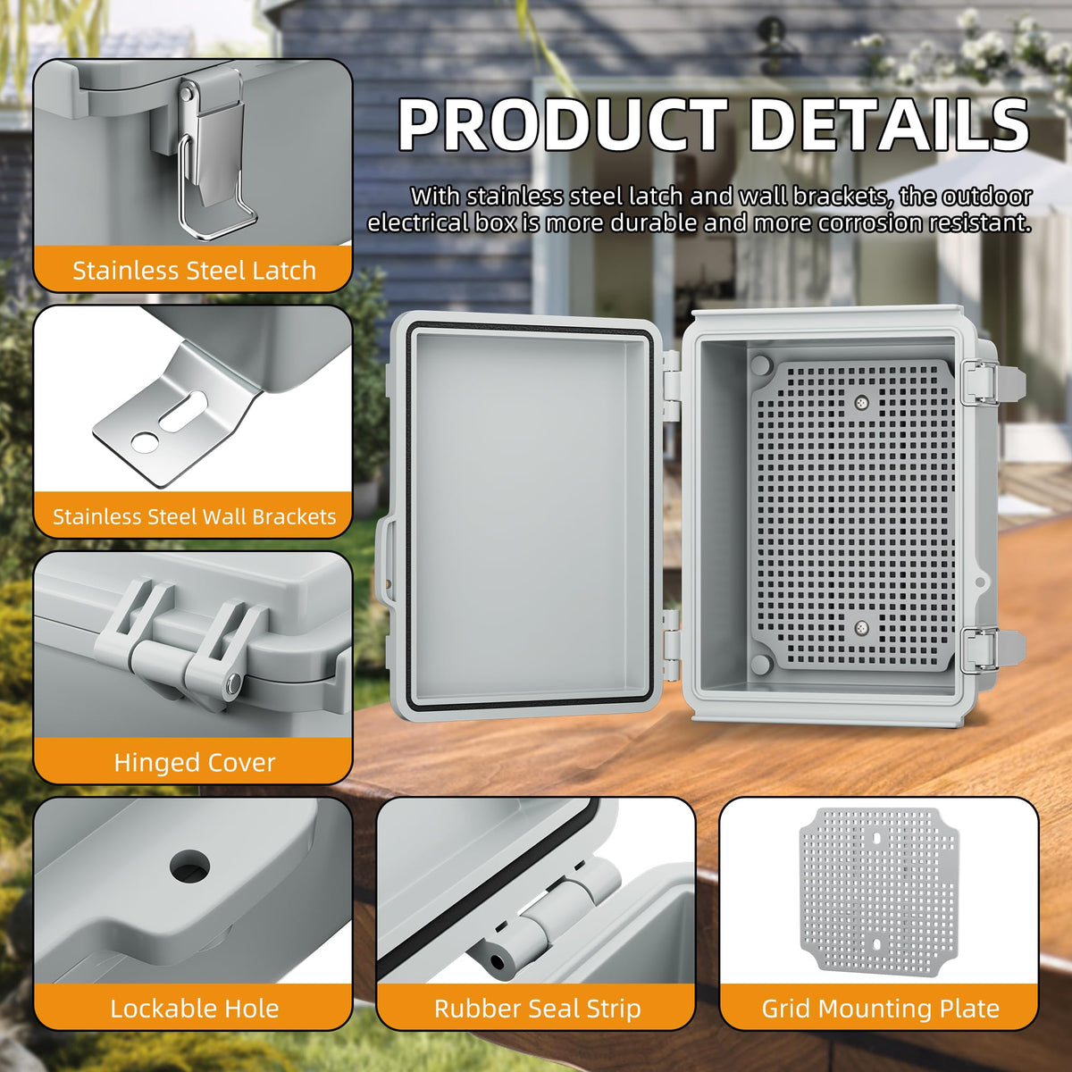 Joinfworld outdoor junction box with DIN rail for mounted controllers