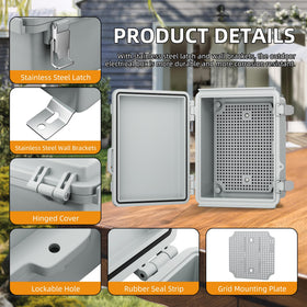 Joinfworld outdoor junction box with DIN rail for mounted controllers
