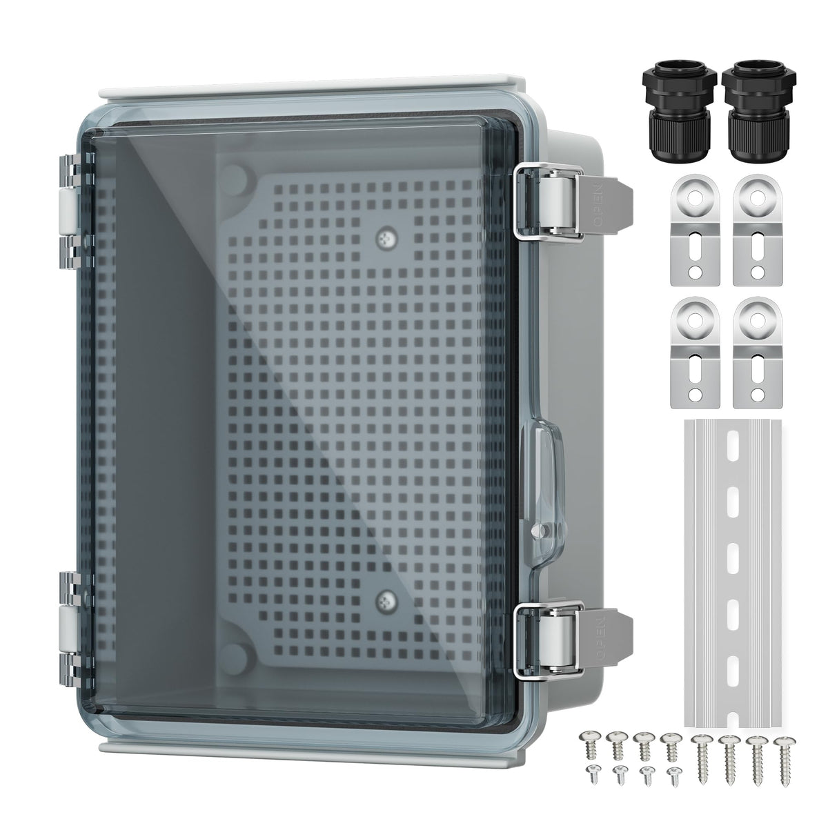 Joinfworld outdoor WiFi enclosure front view showing weatherproof design for outdoor use.