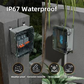 Wall mount brackets on Joinfworld outdoor enclosure for secure installation.