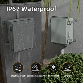 Joinfworld wall-mount brackets on outdoor electrical box for secure mounting