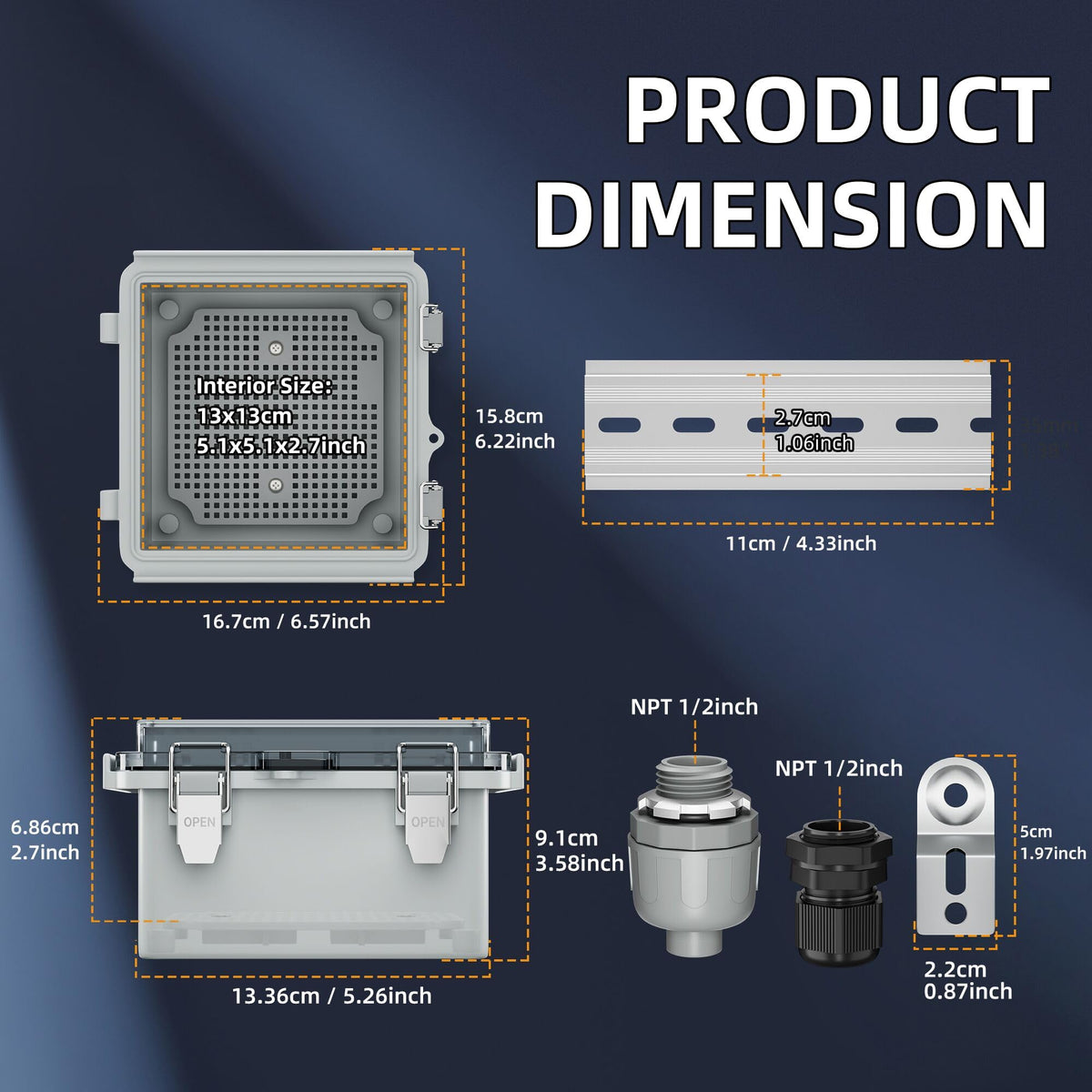 Joinfworld weatherproof box interior with latch close-up emphasizes durable ABS construction