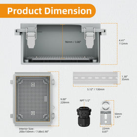 Joinfworld weatherproof enclosure front view showing compact outdoor housing