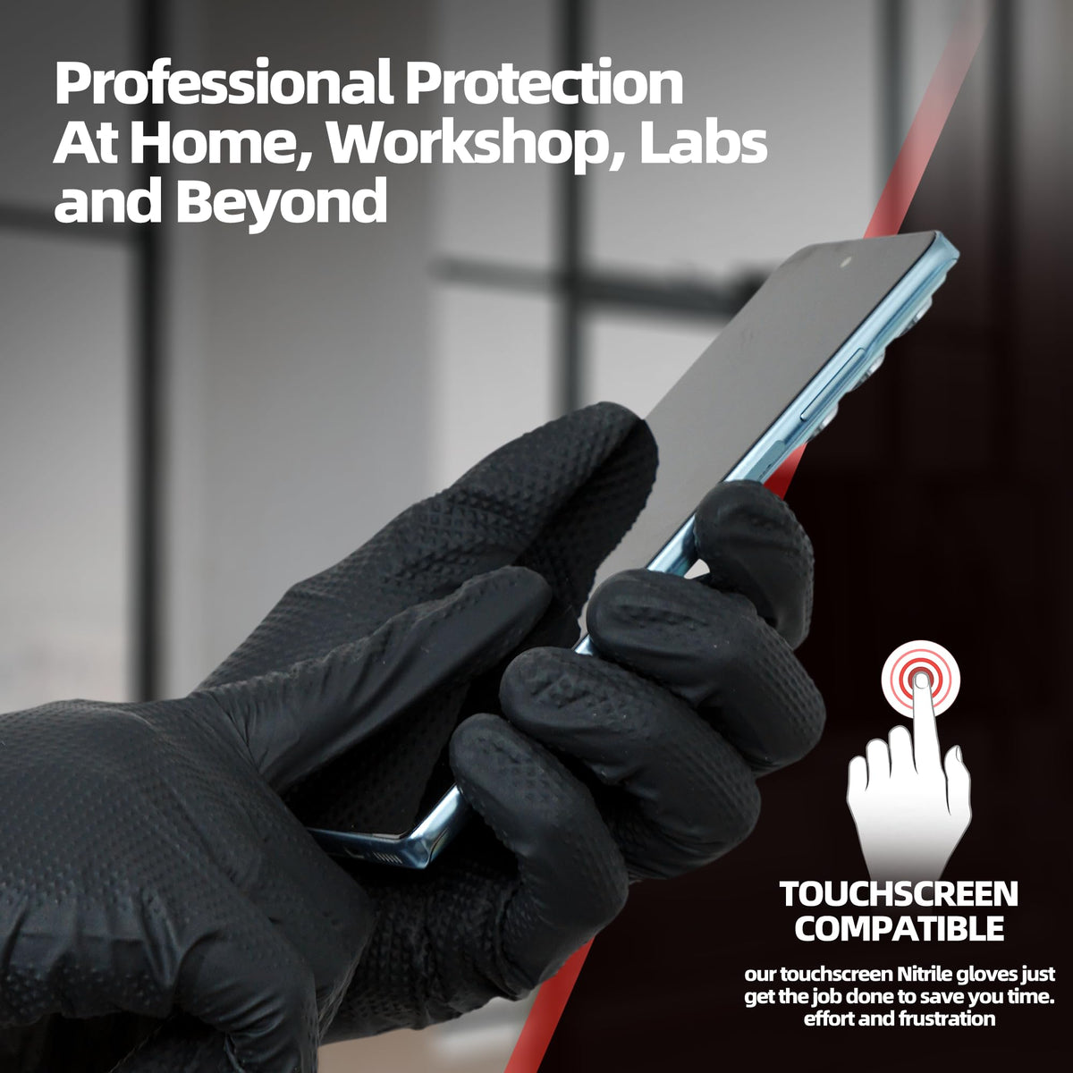 Jointown 8mil nitrile gloves provide strong puncture resistance and chemical barrier.