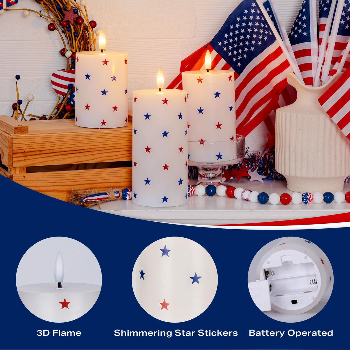 JOIONE real wax LED candles mimic real candles while staying safe.