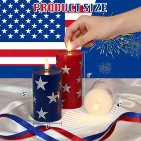 JOIONE red white blue candles create layered height for table centerpieces