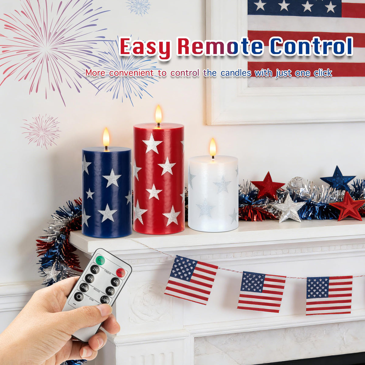 JOIONE real wax look LED pillar candles safe around kids and pets