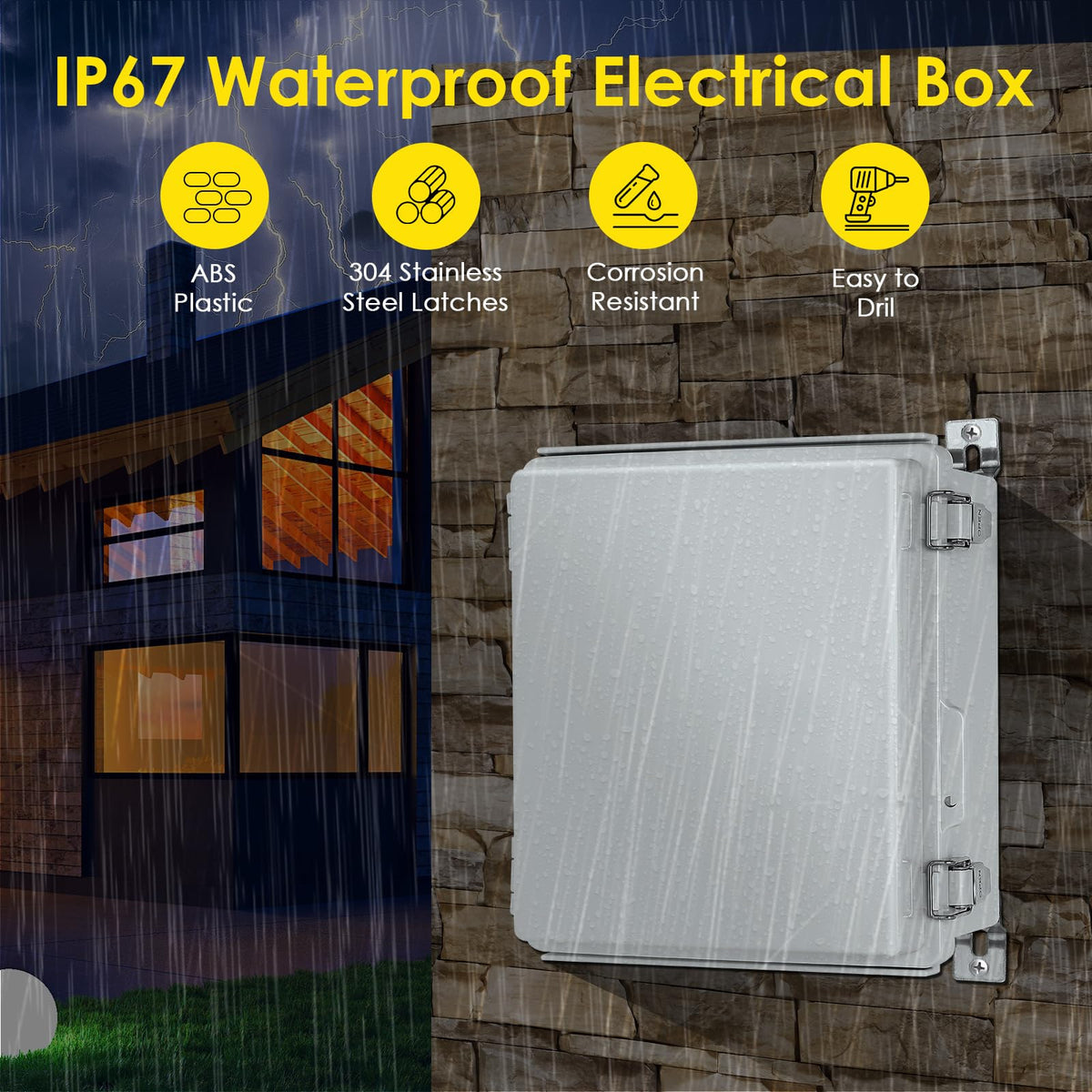 Joisyoya ABS with stainless steel latches secure devices in rugged environments.