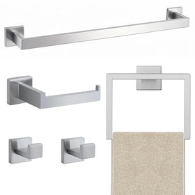 JOPOFI 23.6-inch towel bar in brushed nickel keeps towels neatly accessible