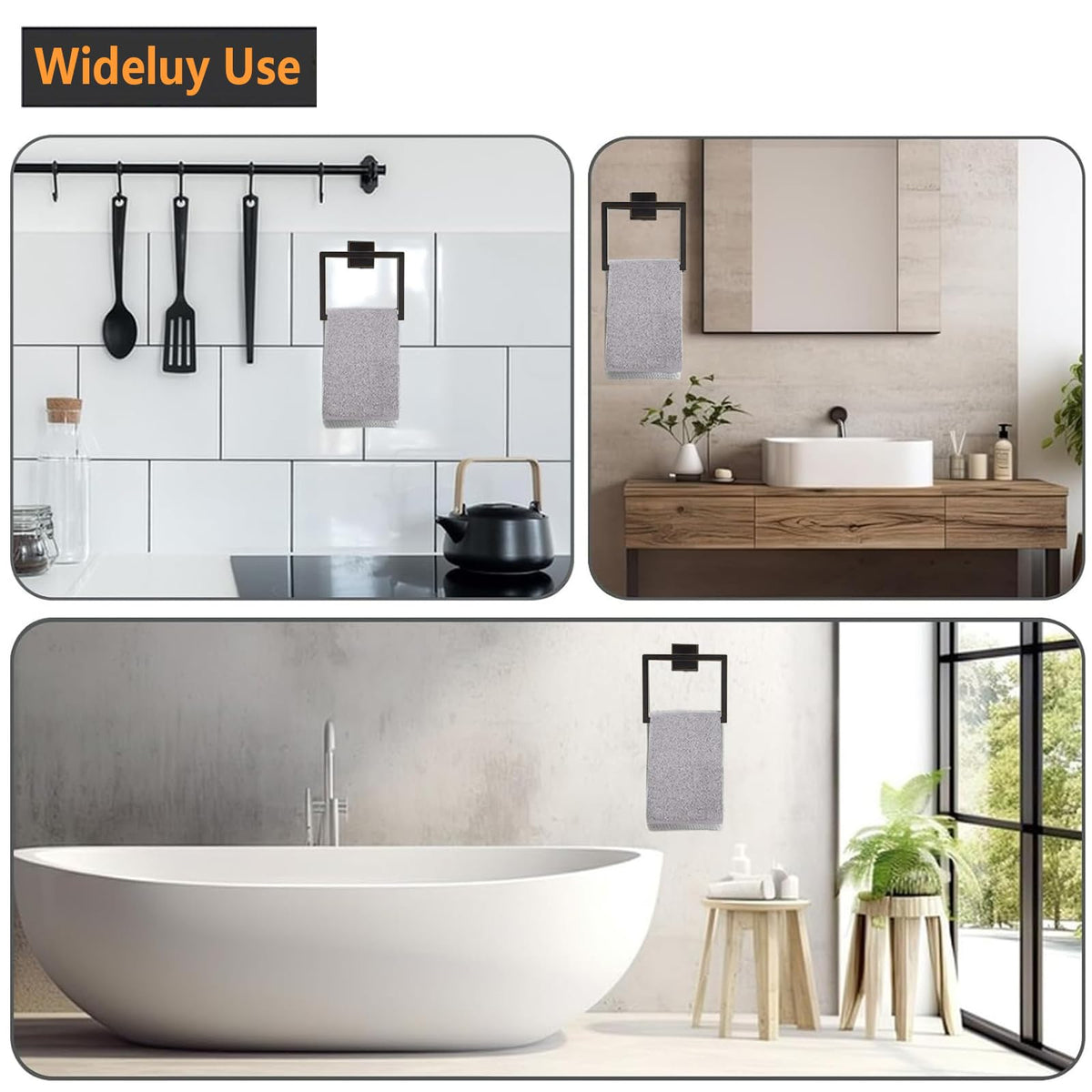 JOPOFI towel ring shows a sleek surface and no sharp edges for safety.