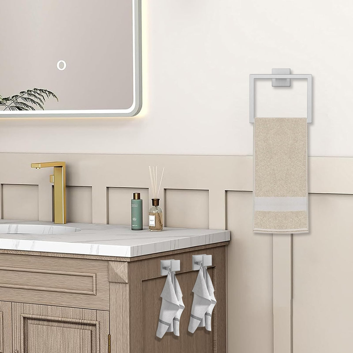 JOPOFI toilet paper holder with brushed nickel finish for daily use