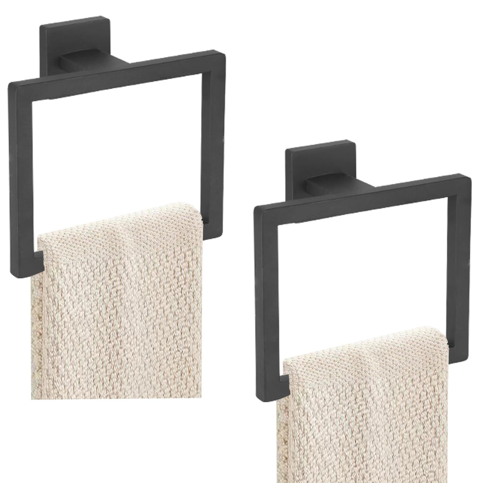 JOPOFI towel ring in matte black with rustproof SUS304 for bathroom use.