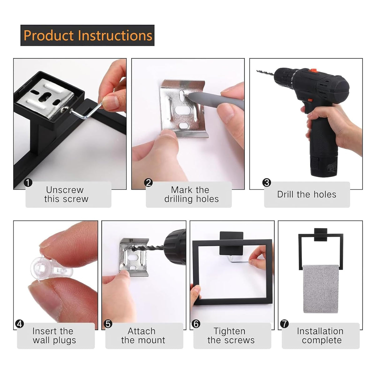 JOPOFI wall-mounted bathroom hardware set for organized space