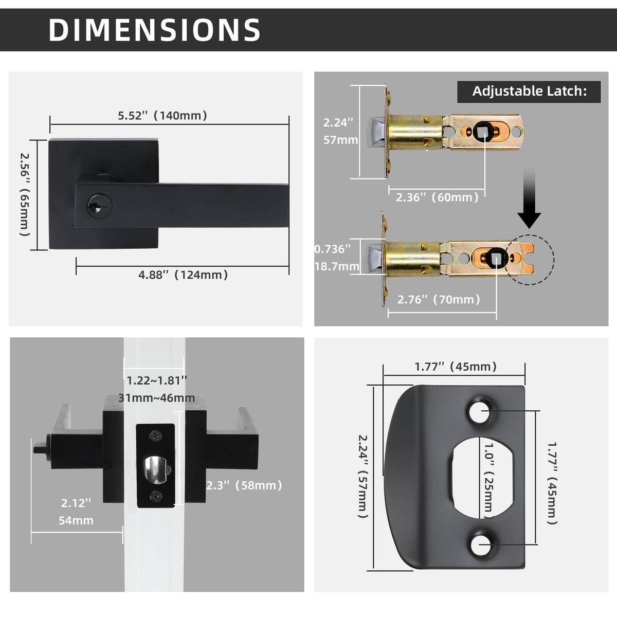 JO.KO door handle in zinc alloy and brass for rust resistance.