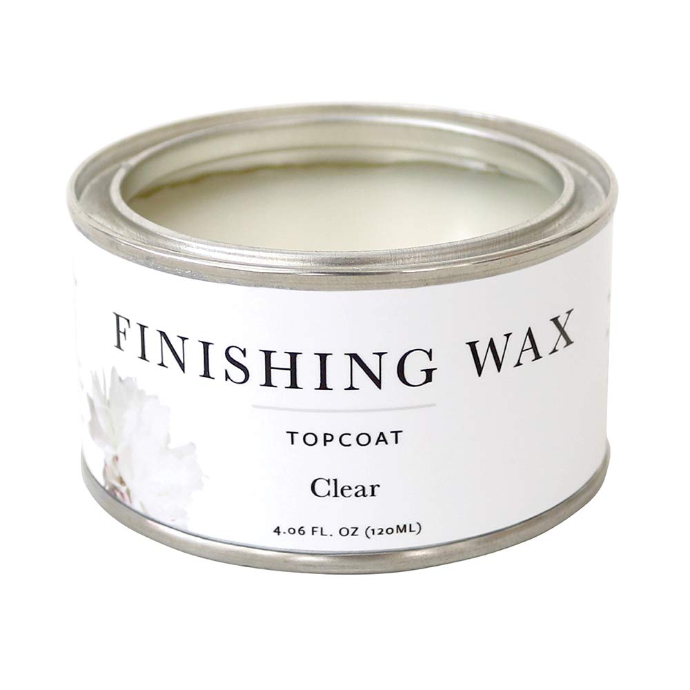 Jolie Finishing Wax bottle front shows a clear odor-free topcoat for interior wood.