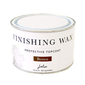 Jolie Finishing Wax brown bottle provides odor-free interior protection.