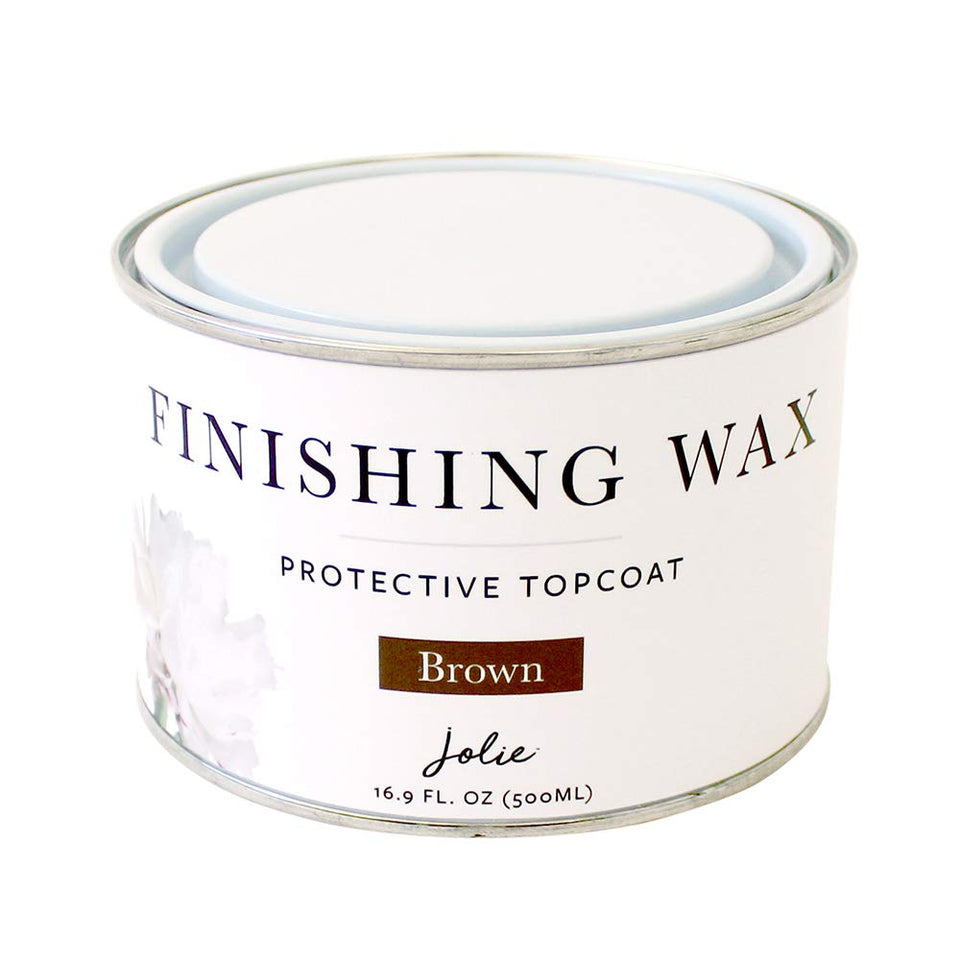 Jolie Finishing Wax brown bottle provides odor-free interior protection.