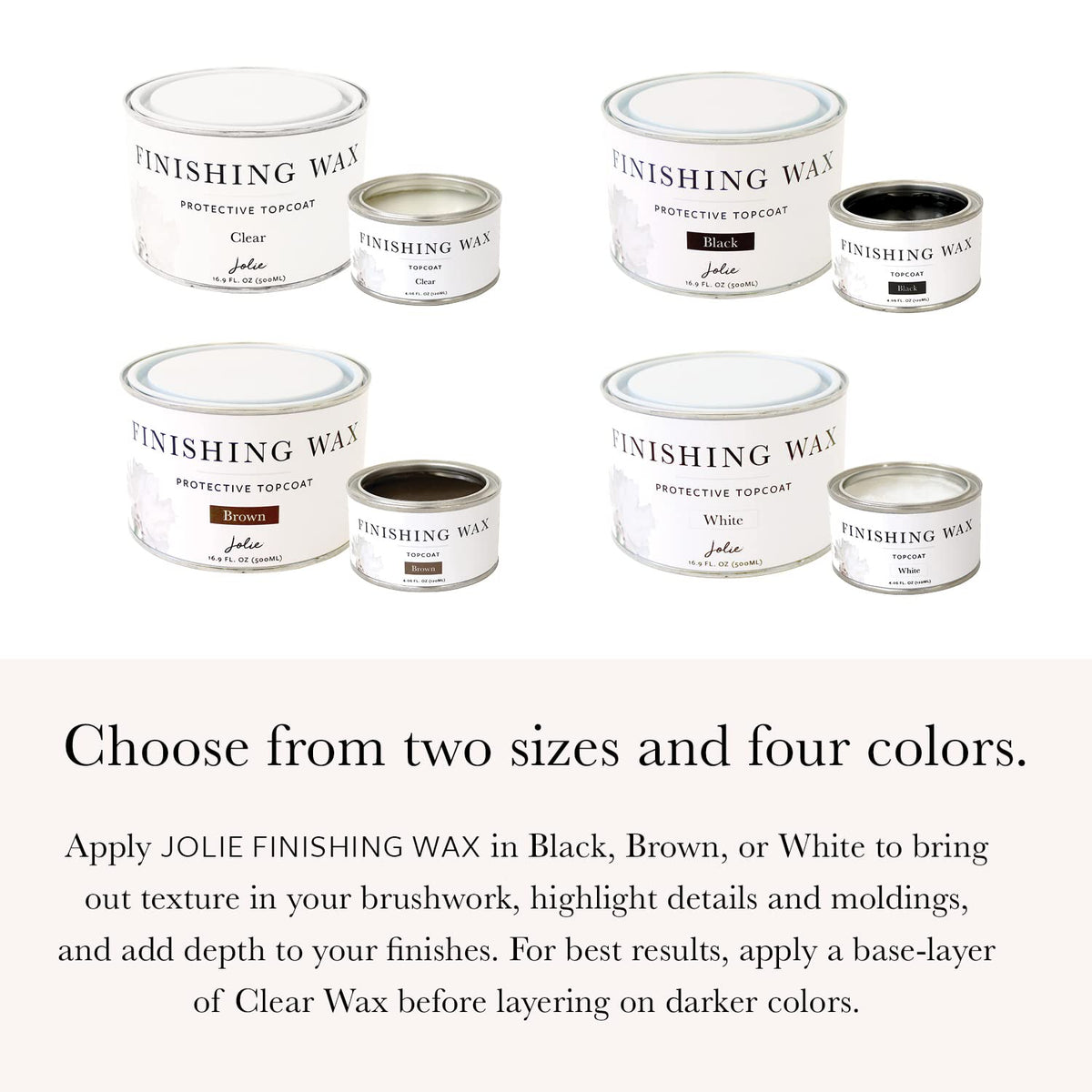 Jolie Finishing Wax buffed to a subtle sheen on painted surfaces