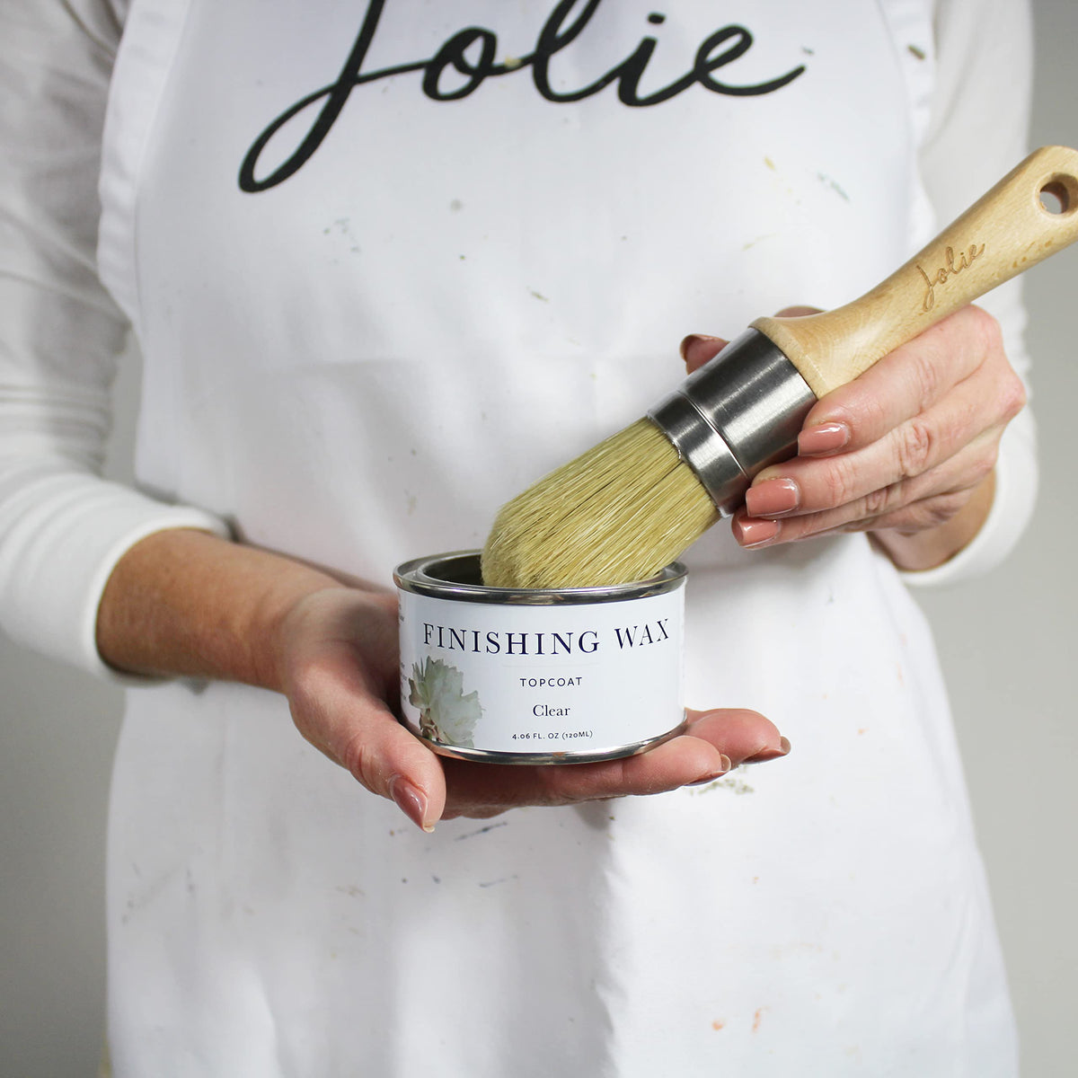 Jolie Finishing Wax cabinet-detail shows refined edges with enhanced texture.