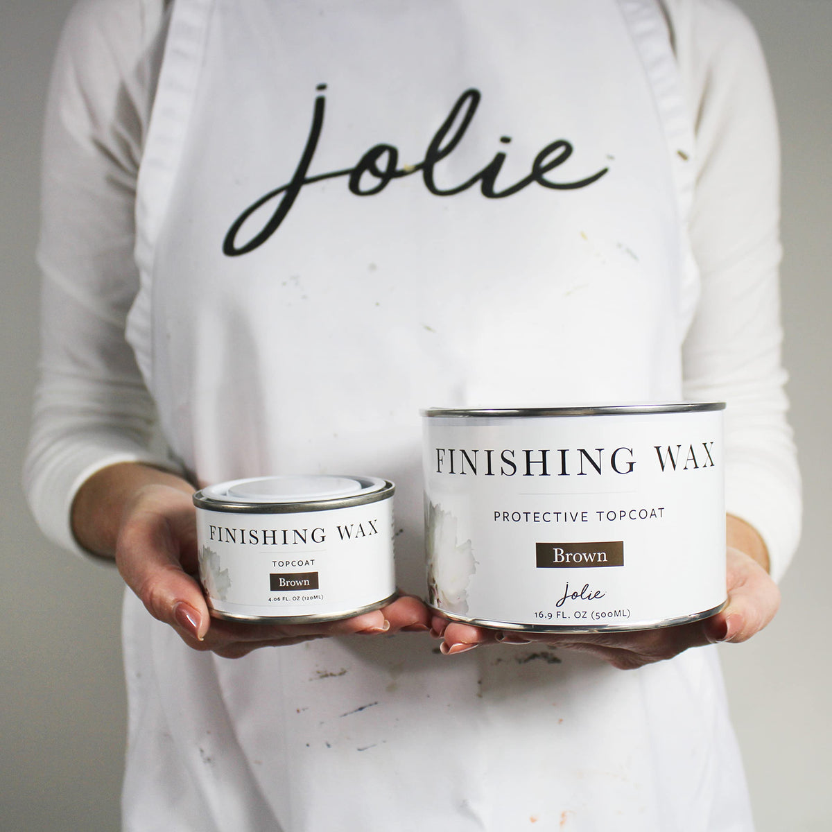 Jolie Finishing Wax on painted surface yields a durable matte finish.