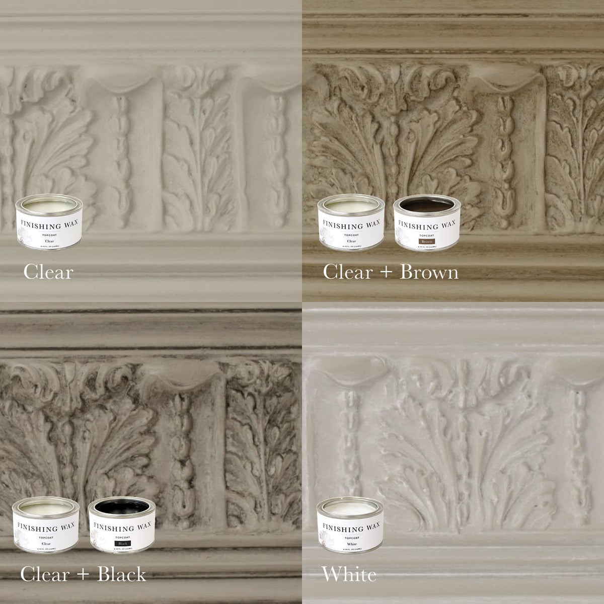 Jolie Finishing Wax on raw wood enhances natural grain and protection.