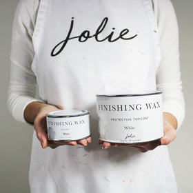 Jolie Finishing Wax on wood grain, enhancing natural texture and depth