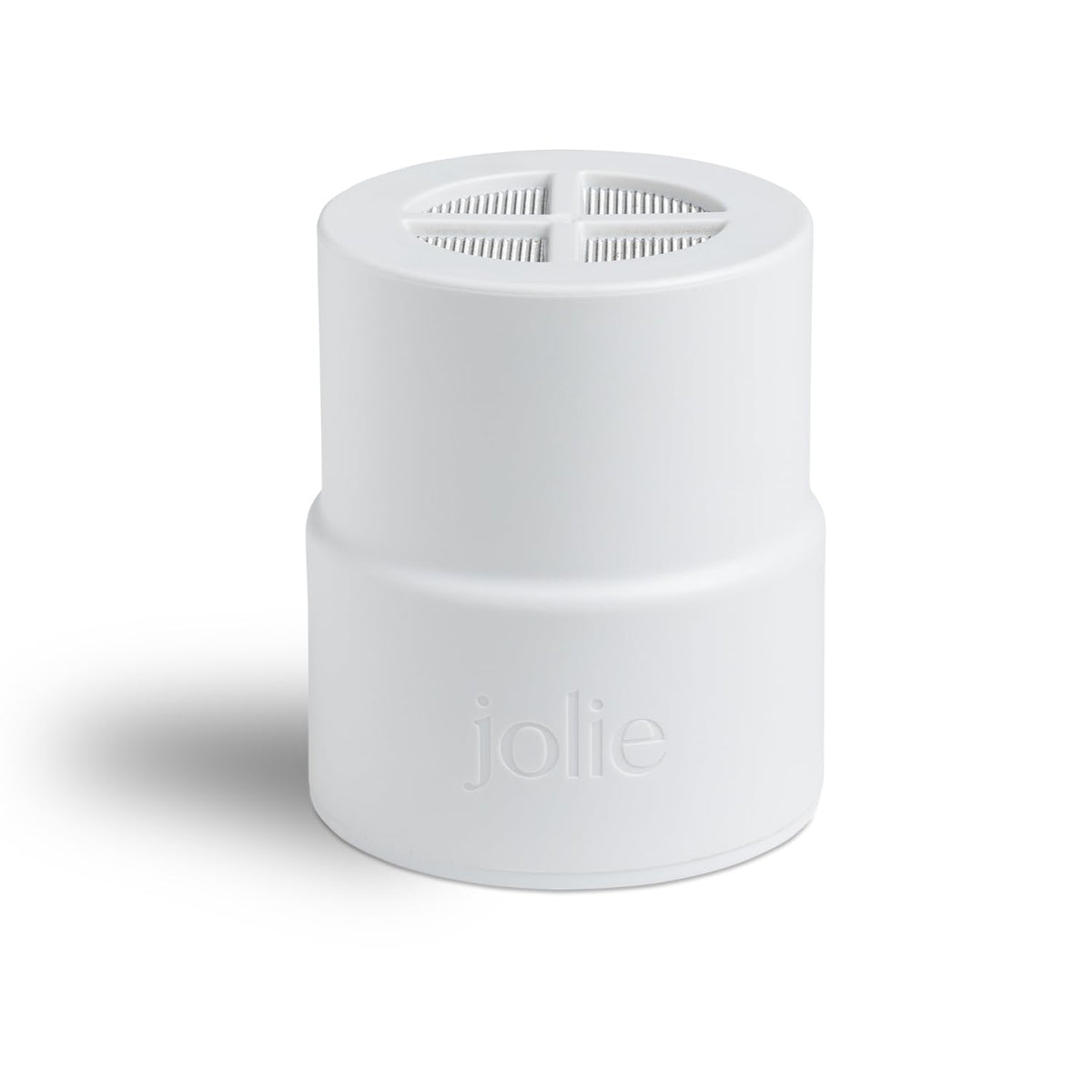 Jolie replacement filter in showerhead improving water quality for skin and hair.
