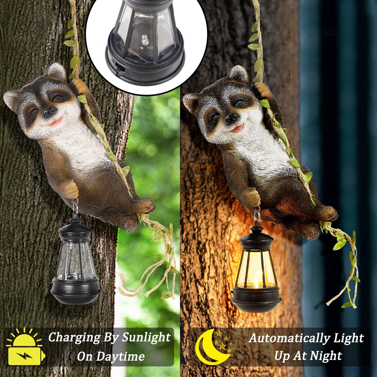 Joliyoou hanging hook design enables easy mounting on walls or branches