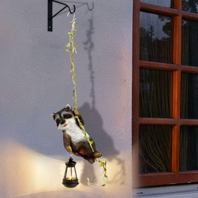 Joliyoou yard decor raccoon statue makes a charming outdoor gift